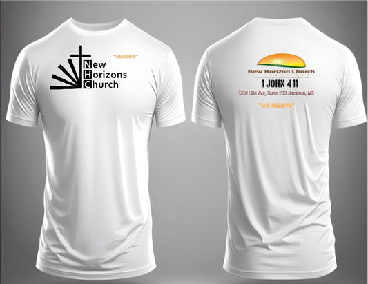 New Horizon Church Short Sleeve "We Believe" White